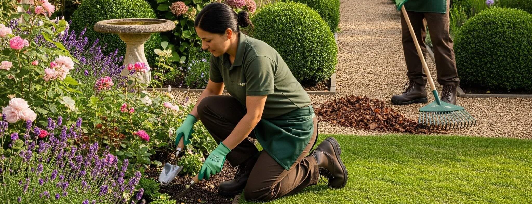 Well-maintained residential garden in Kingston after professional garden maintenance service