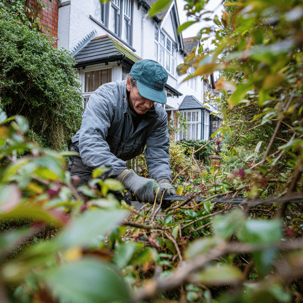 hedge trimming service expert working in a Kingston property