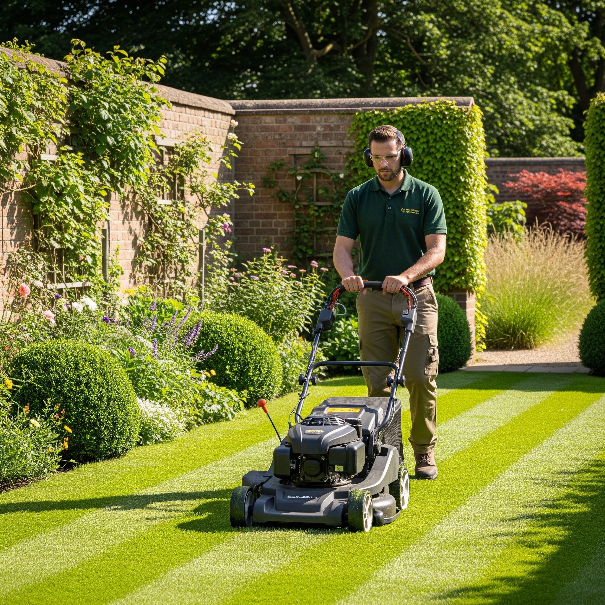Routine lawn mowing in Kingston keeping grass neat and well-maintained