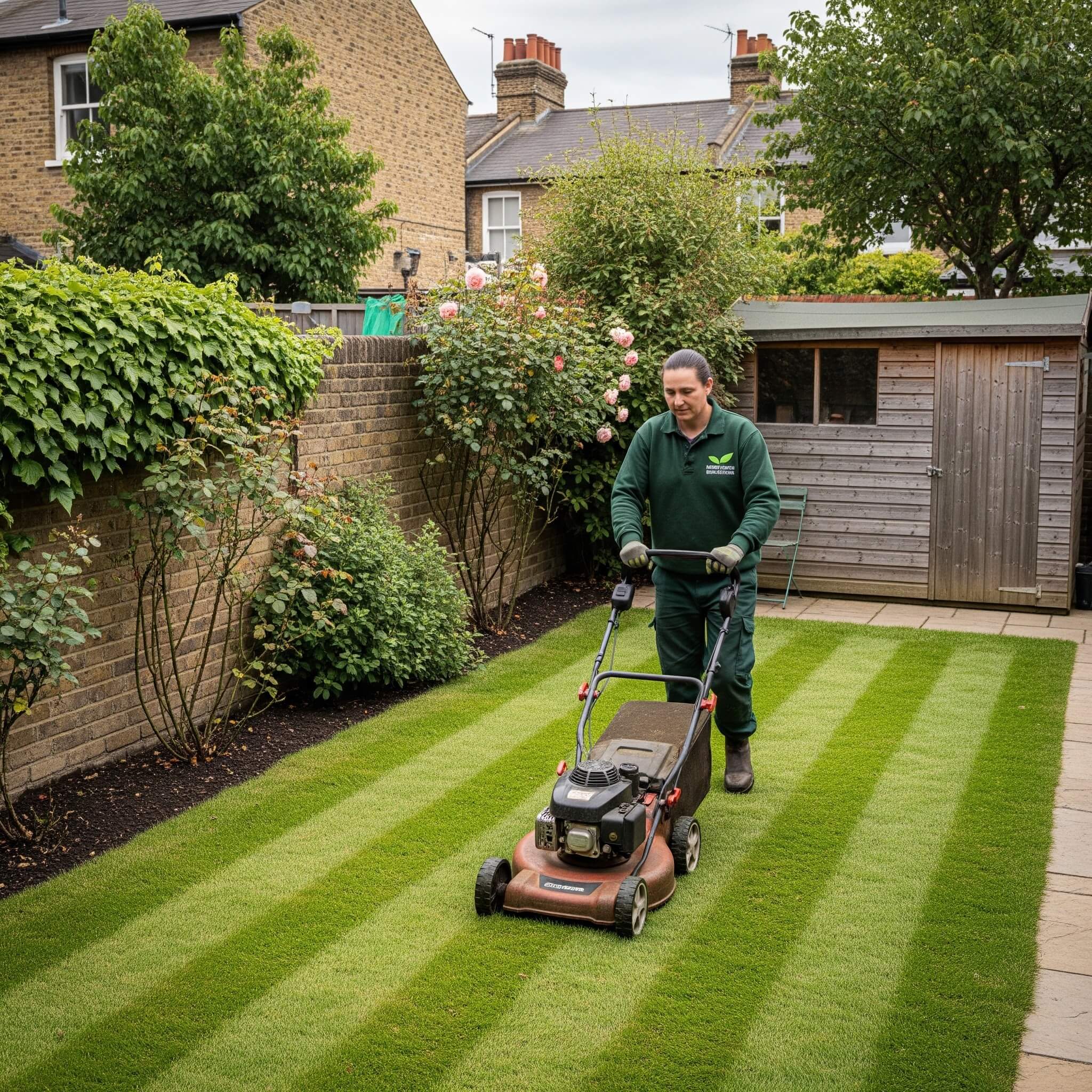 Reliable lawn mowing service in Kingston maintaining a residential garden lawn