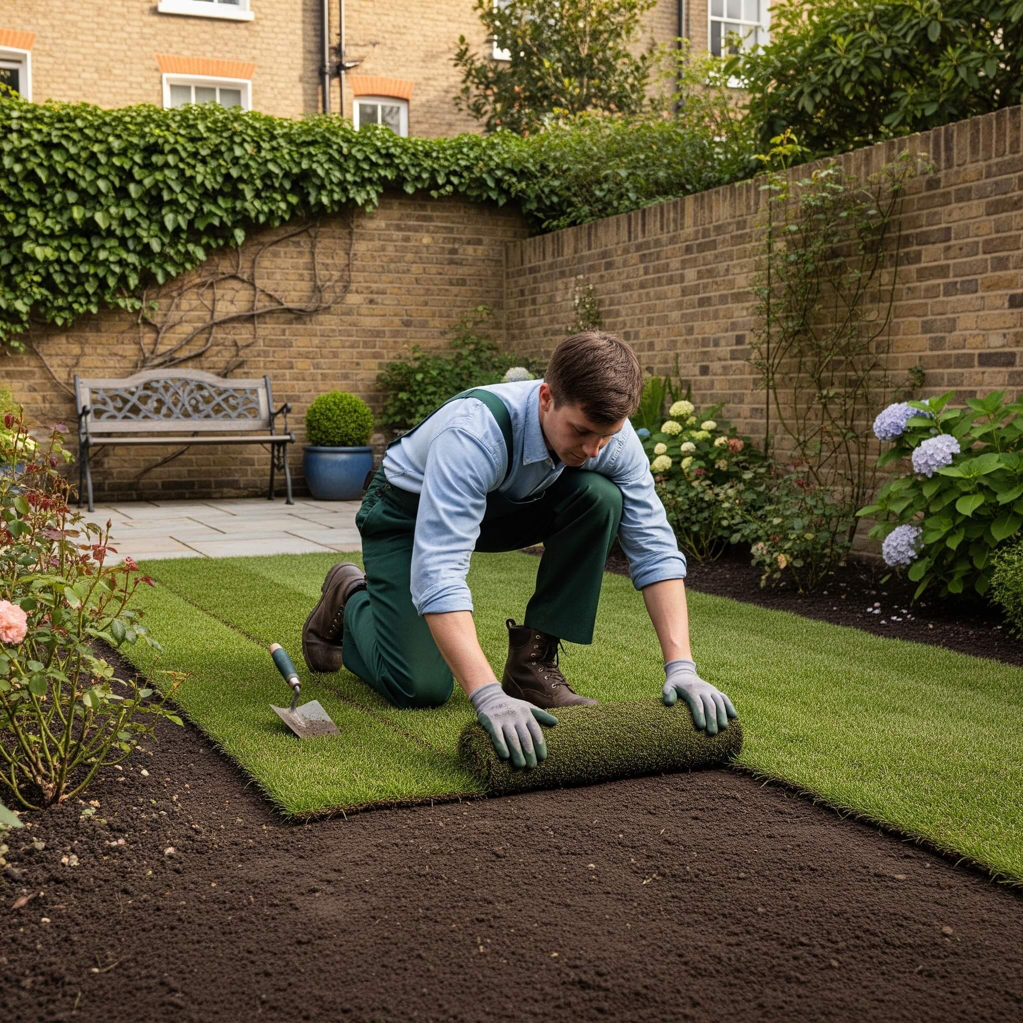 turf laying in a Kingston property